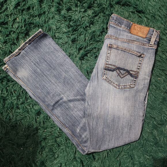 Cody James Bootcut Jeans 33x34 Medium Wash Western Denim w Embroidered Pockets - Picture 1 of 9